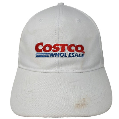 Costco Wholesale Logo Baseball Cap White One Size Slideback Embroidered Hat