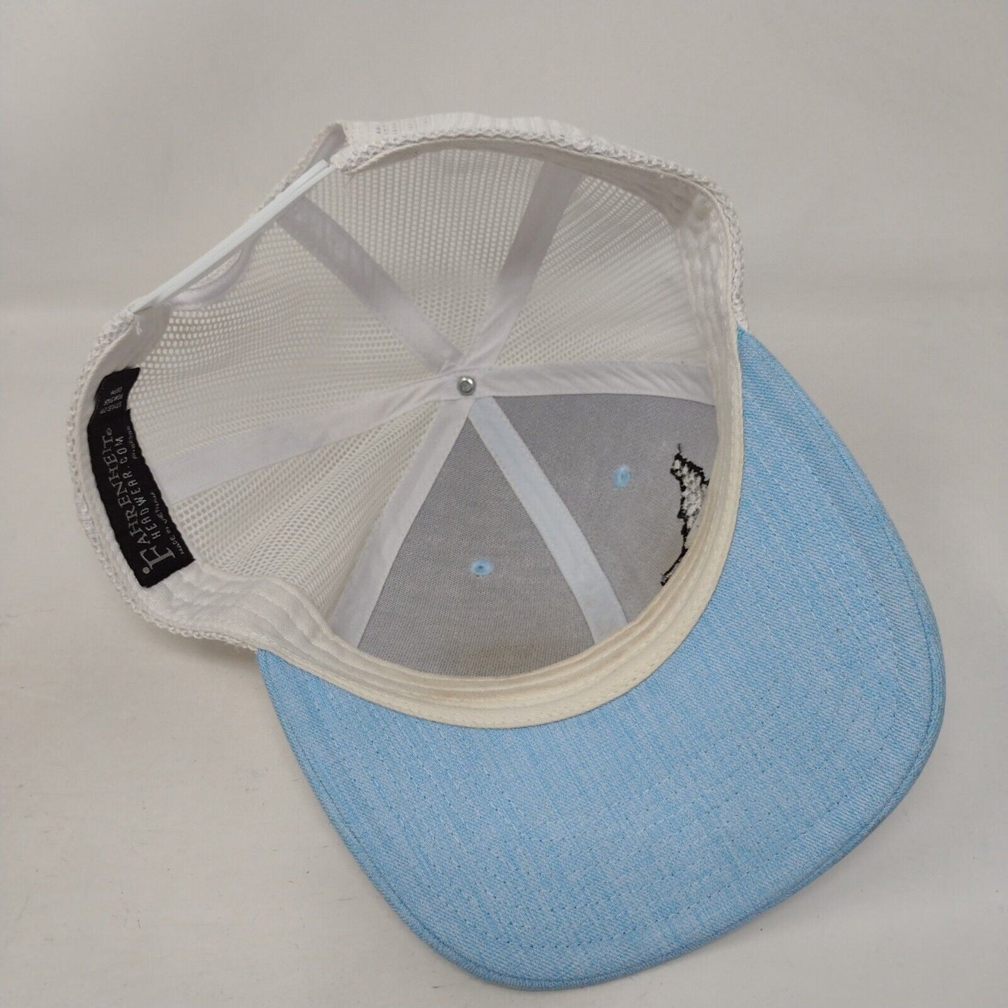 Fahrenheit Snapback Mesh Back Trucker Hat Blue OSFM Embroidered