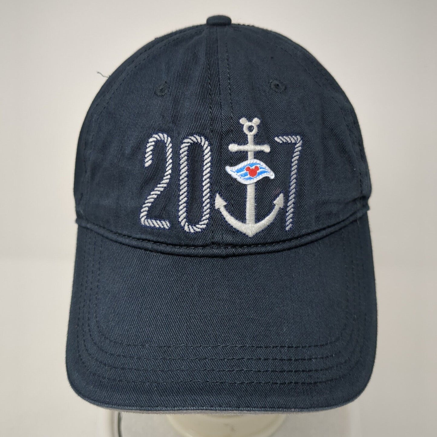 2017 Disney Cruise Line Strapback Hat Blue One Size Solid Adjustable