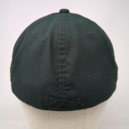 Hurley Baseball Cap Green XL Flexfit Embroidered Logo Polyester Stretch Fit Hat