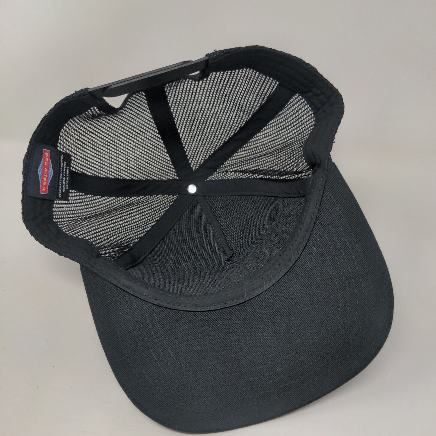 Happy Dad Hard Seltzer Snapback Trucker Hat Black One Size Mesh Back