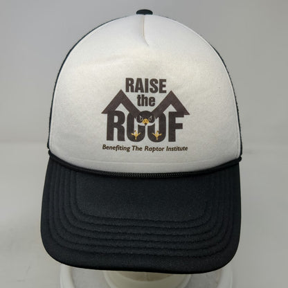 Raptor Institute Raise the Roof Black White Trucker Hat One Size Mesh Snapback