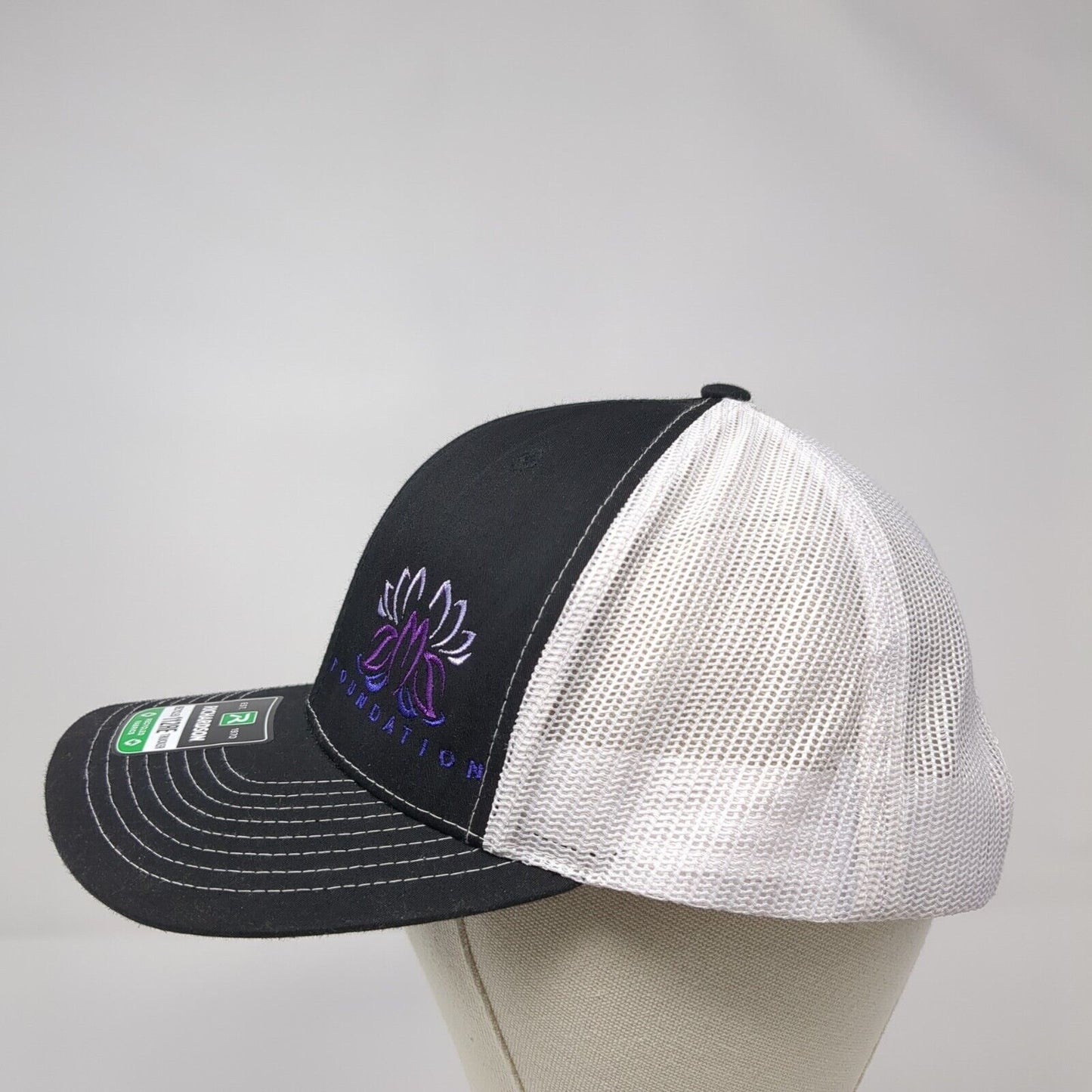Foundation Logo Snapback Trucker Hat Black OSFA Mesh Back Richardson