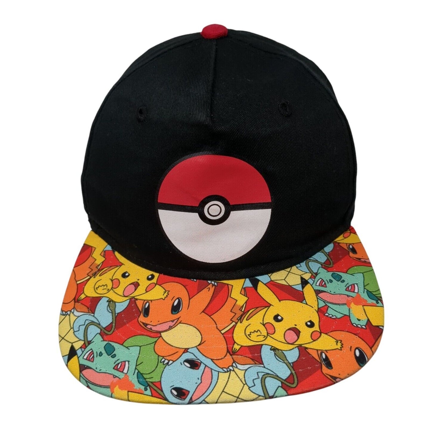 Pokemon Youth Snapback Hat Multicolor One Size Adjustable Vented Holes 6 Panel