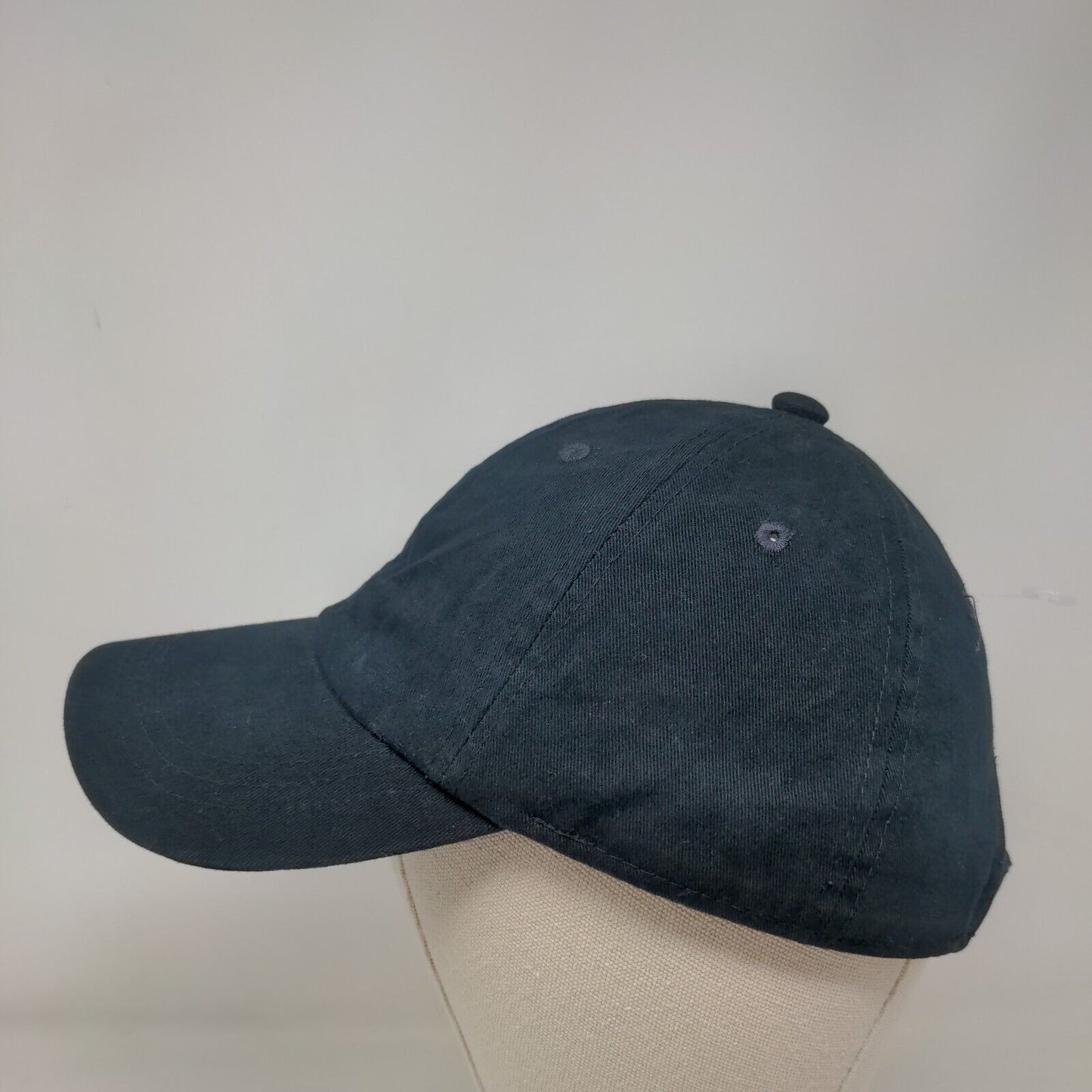 Unbranded Slideback Hat Black One Size Adjustable Vented Holes Blank Cotton