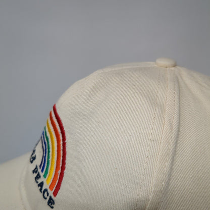 Love & Peace Rainbow Slideback Hat Tan One Size Adjustable Sonoma