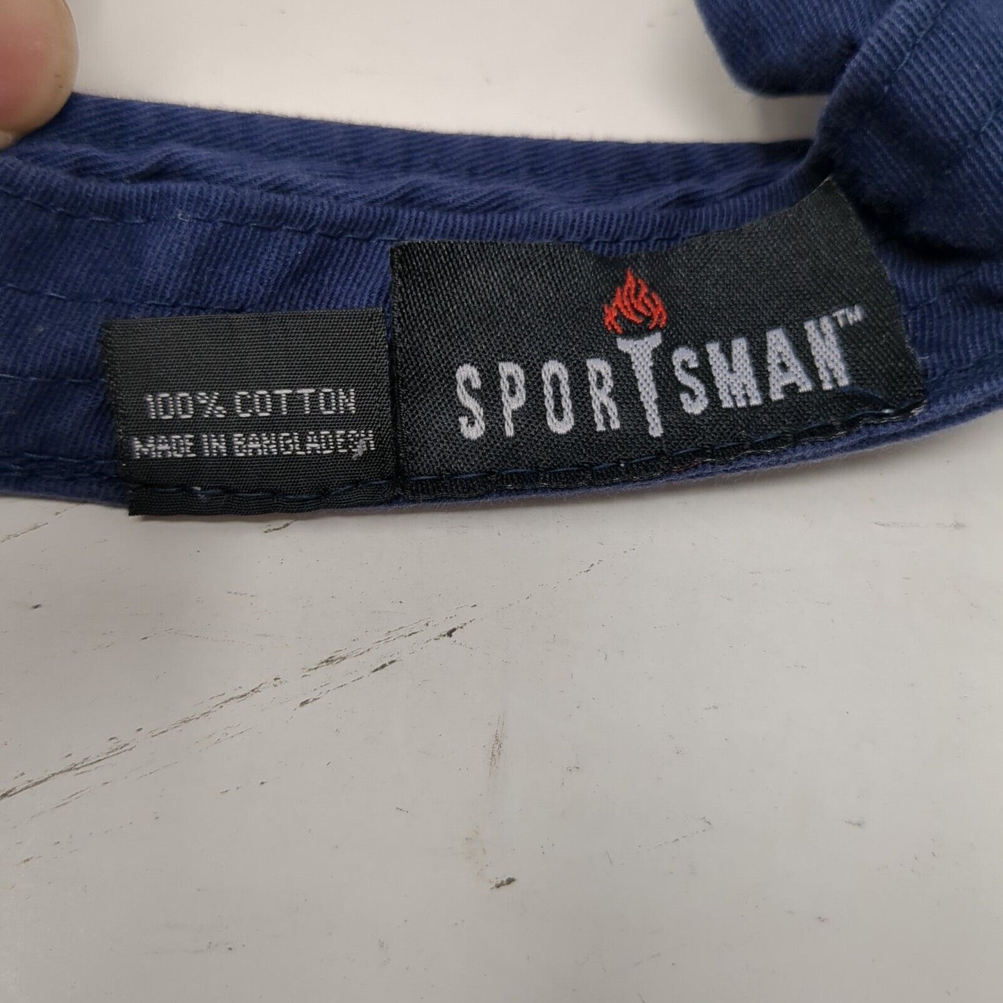 River1 Strapback Sun Visor Hat Blue OSFA Adjustable Embroidered Sportsman Cotton