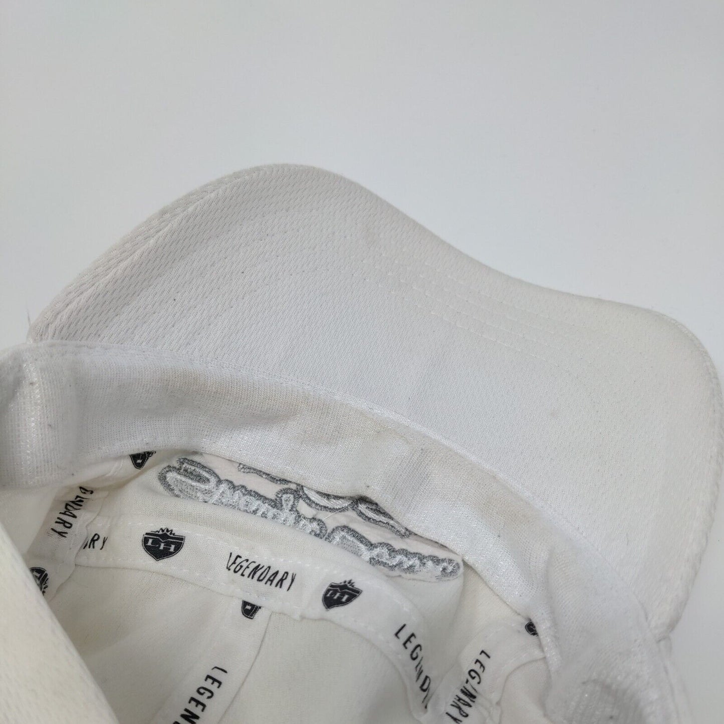 Straight Down Strapback 5 Panel Hat White One Size Embroidered Legendary
