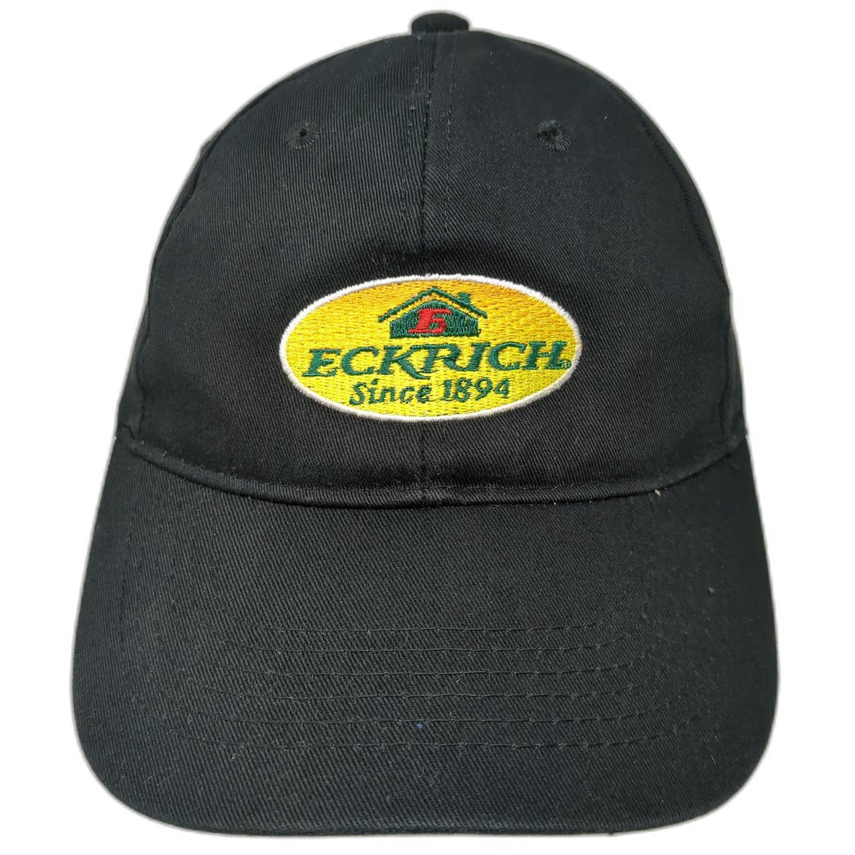 Eckrich Baseball Cap Black One Size Embroidered Patch Strapback Hat Since 1894