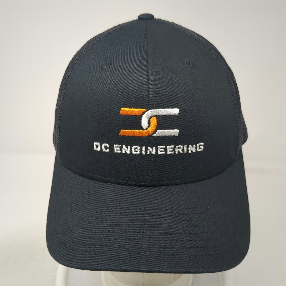 Richardson Trucker Hat Black One Size Mesh Back Snapback OC Engineering Logo