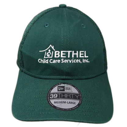 New Era Baseball Cap Green L Bethel Child Care Services Mesh Back 39THIRTY Hat