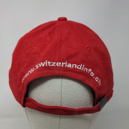 White Cross Switzerland Slideback Hat Red One Size Embroidered Adjustable