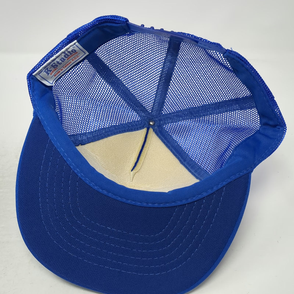 K-Studio Trucker Hat Blue Mesh Snapback Pioneer Wagon Logo Rope Trim Vintage