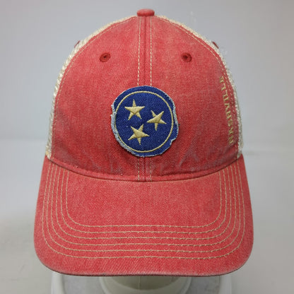 Legacy Trucker Hat Red One Size Nashville Tennessee State Stars Mesh Snapback