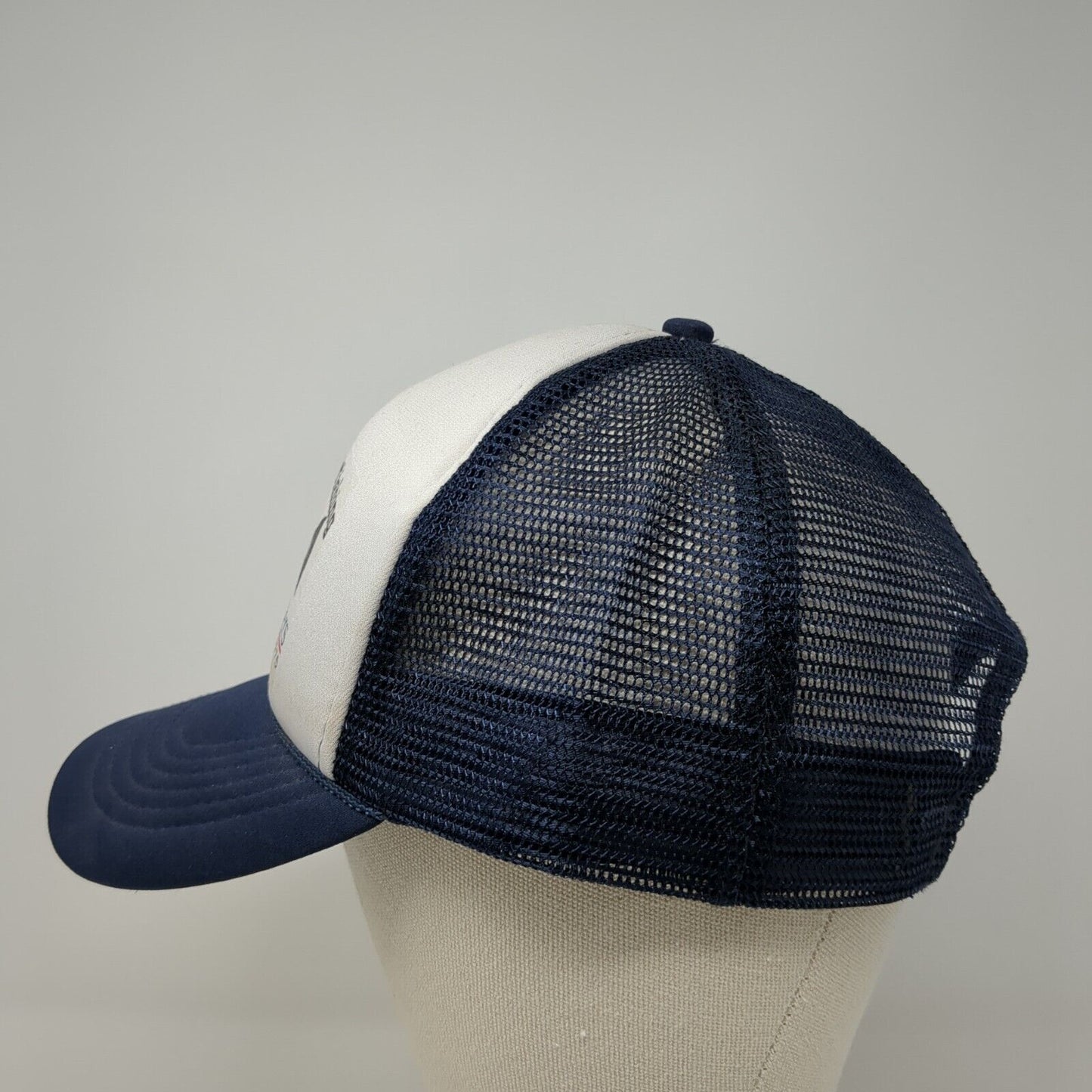 Rusty Duck Charters Snapback Rope Trucker Hat Blue One Size Mesh Back