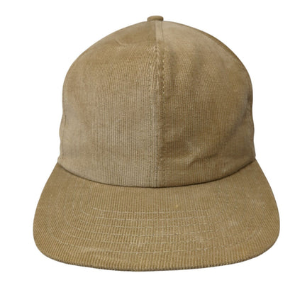 Unbranded Snapback Hat Tan One Size Adjustable Solid Blank Corduroy
