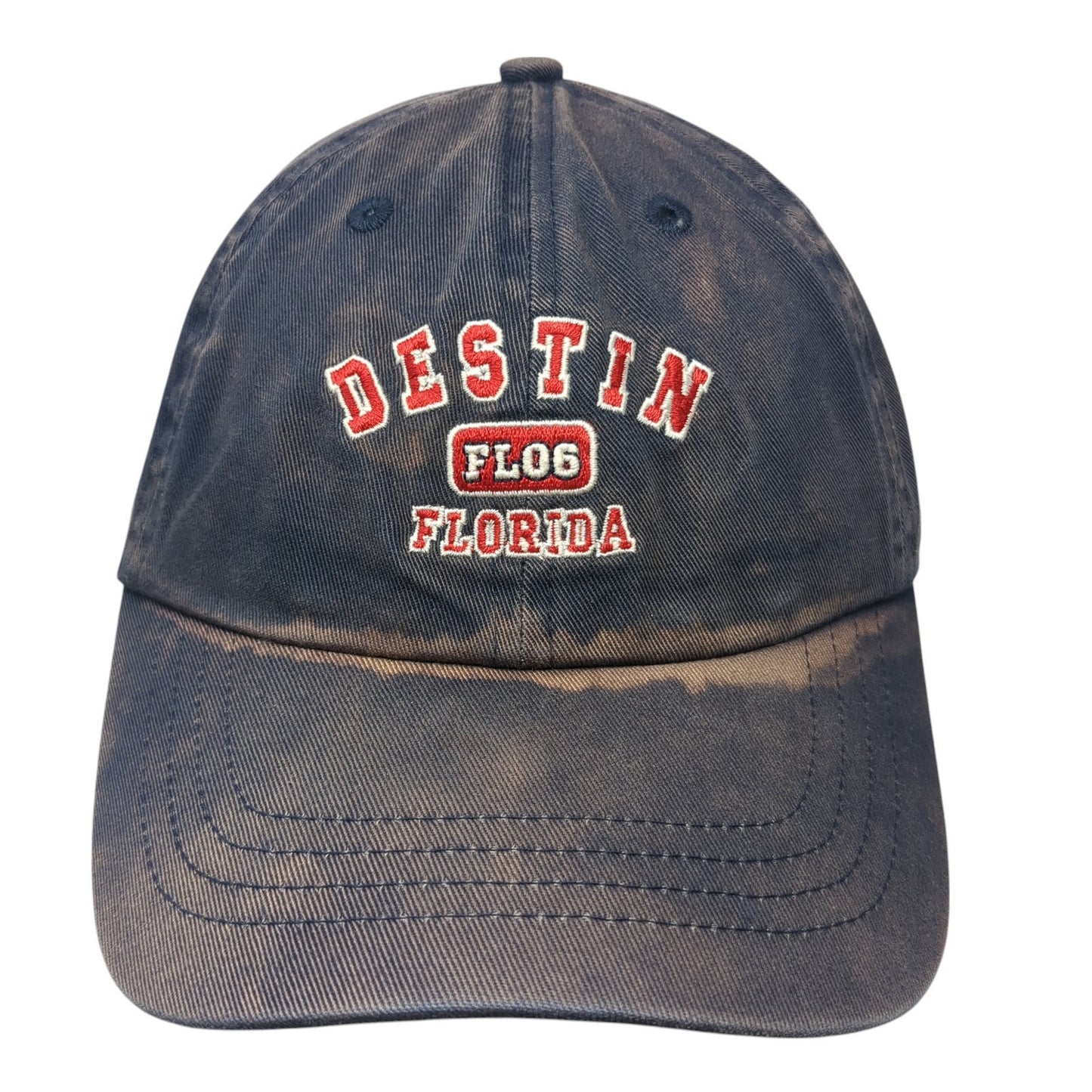 Destin Florida Strapback Hat Blue One Size Adjustable Embroidered