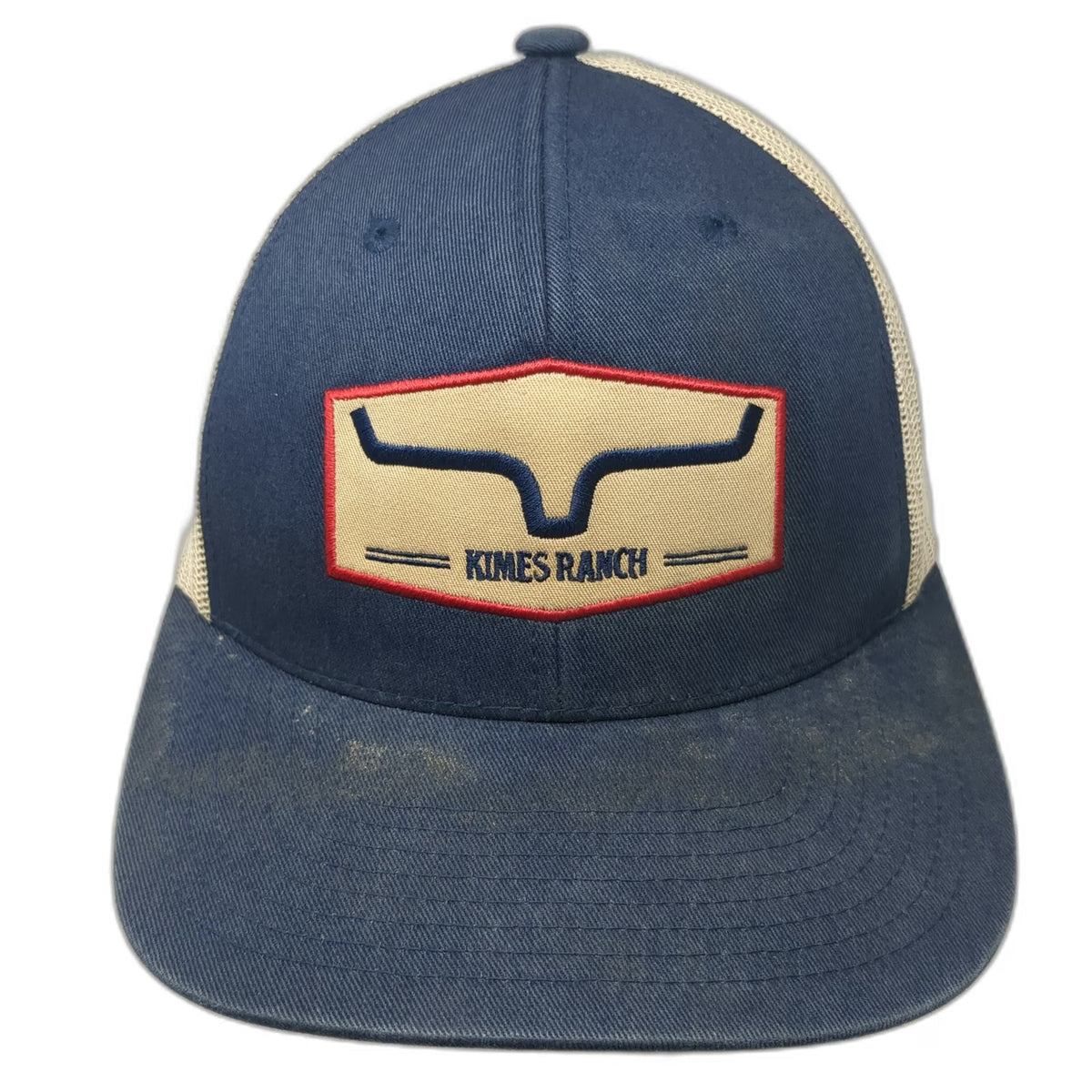 Kimes Ranch Trucker Hat Blue Beige Red One Size Mesh Snapback Patch Longhorn