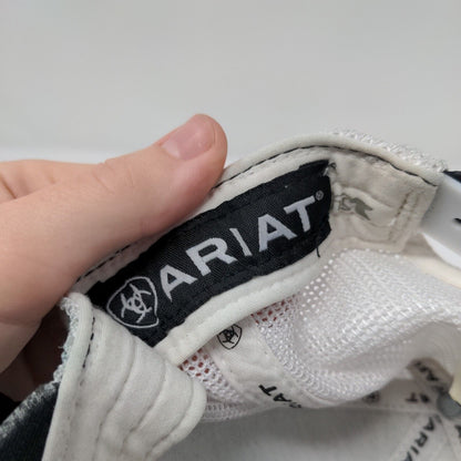 Ariat Snapback Trucker Hat Gray OS Adjustable 110 Flexfit Tech Patriotic Yupoong