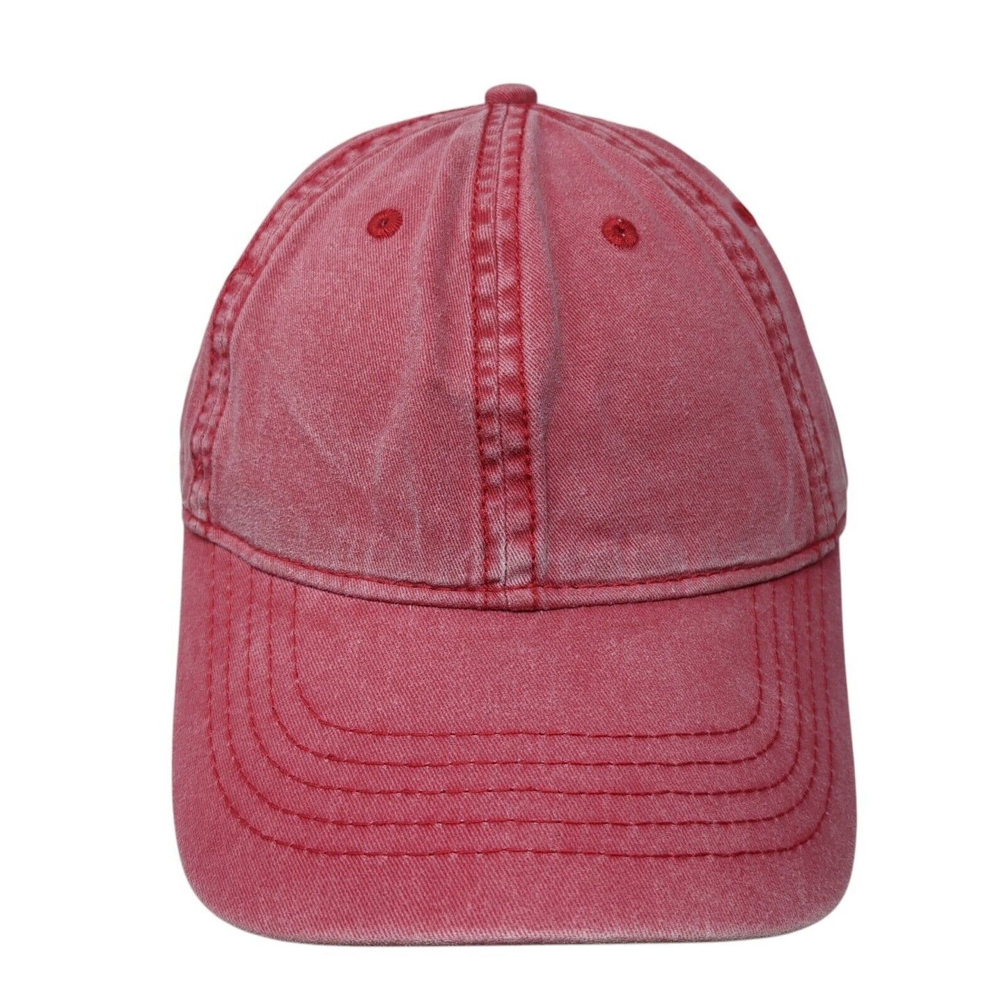 Unbranded Slideback Hat Red One Size Adjustable Vented Holes 6 Panel Blank