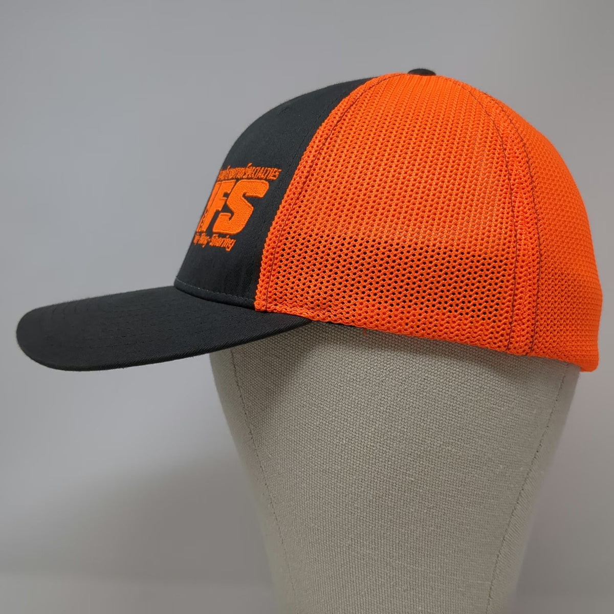 Richardson Baseball Cap Black Orange M IFS Drilling Piling Shoring Mesh Hat