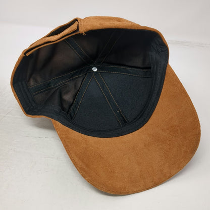 Baseball Cap Brown One Size Suede Strapback Solid Plain Blank Curved Brim Hat