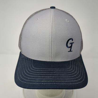 Richardson Snapback Mesh Back Trucker Hat Gray One Size Letter Logo