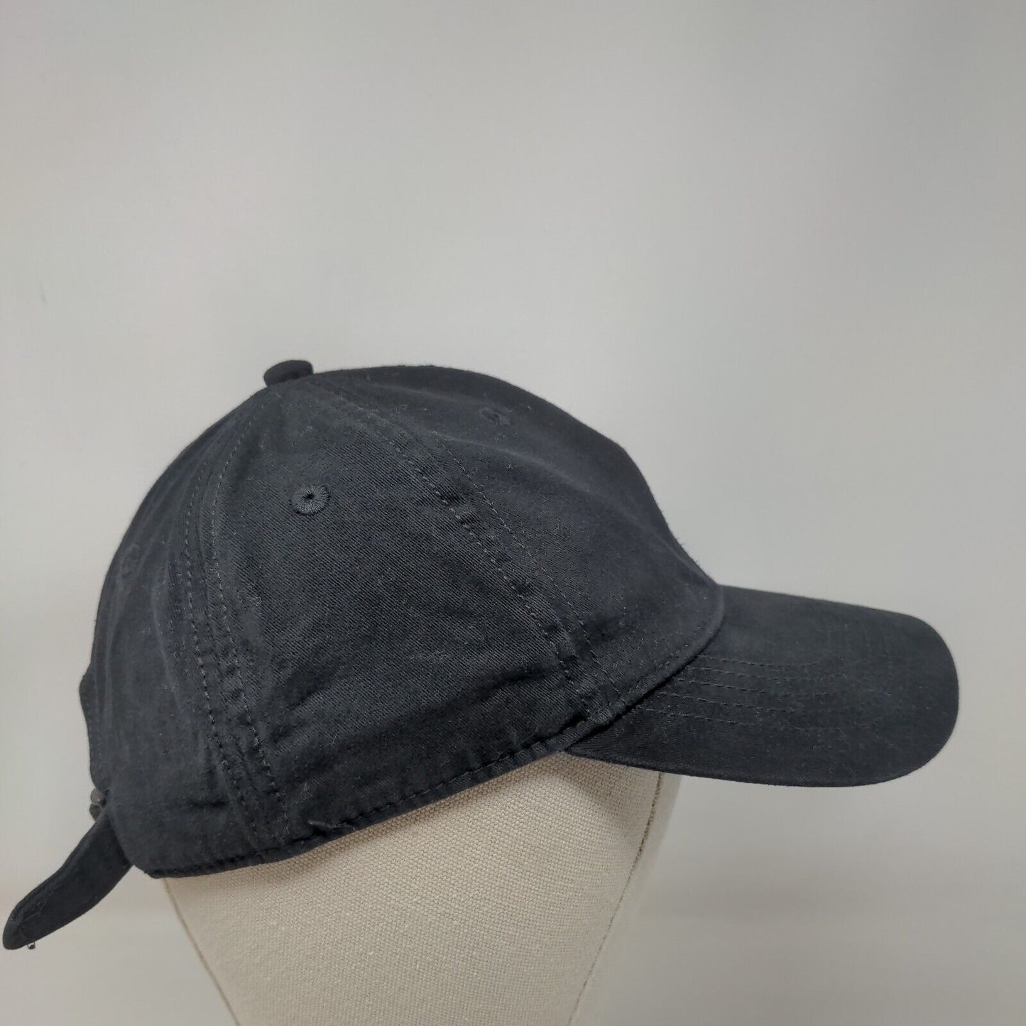 Unbranded Slideback Hat Black Soot OSFM Adjustable Solid 6 Panel Blank