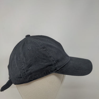 Unbranded Slideback Hat Black Soot OSFM Adjustable Solid 6 Panel Blank