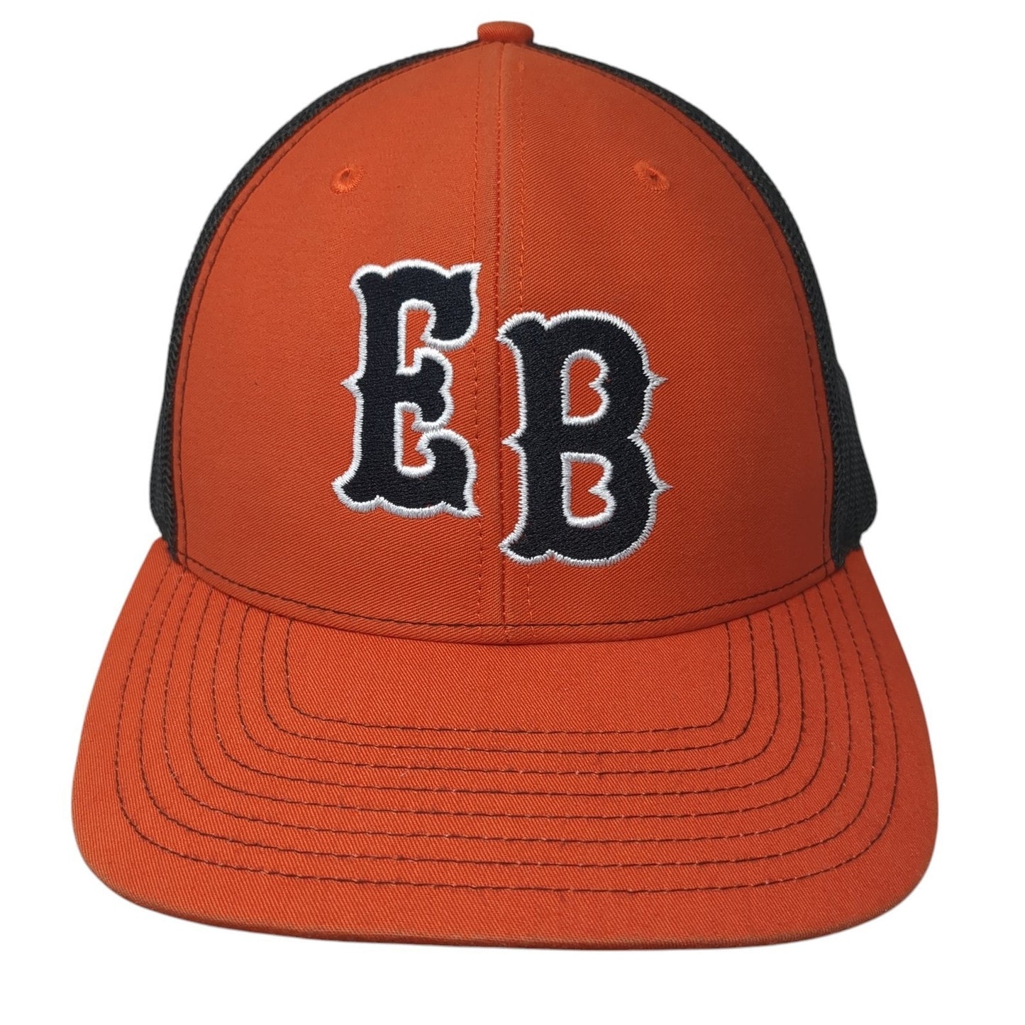 EB Snapback Trucker Hat Orange One Size Adjustable Mesh Back Richardson