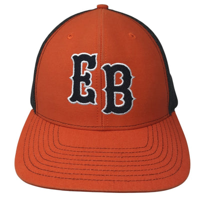 EB Snapback Trucker Hat Orange One Size Adjustable Mesh Back Richardson
