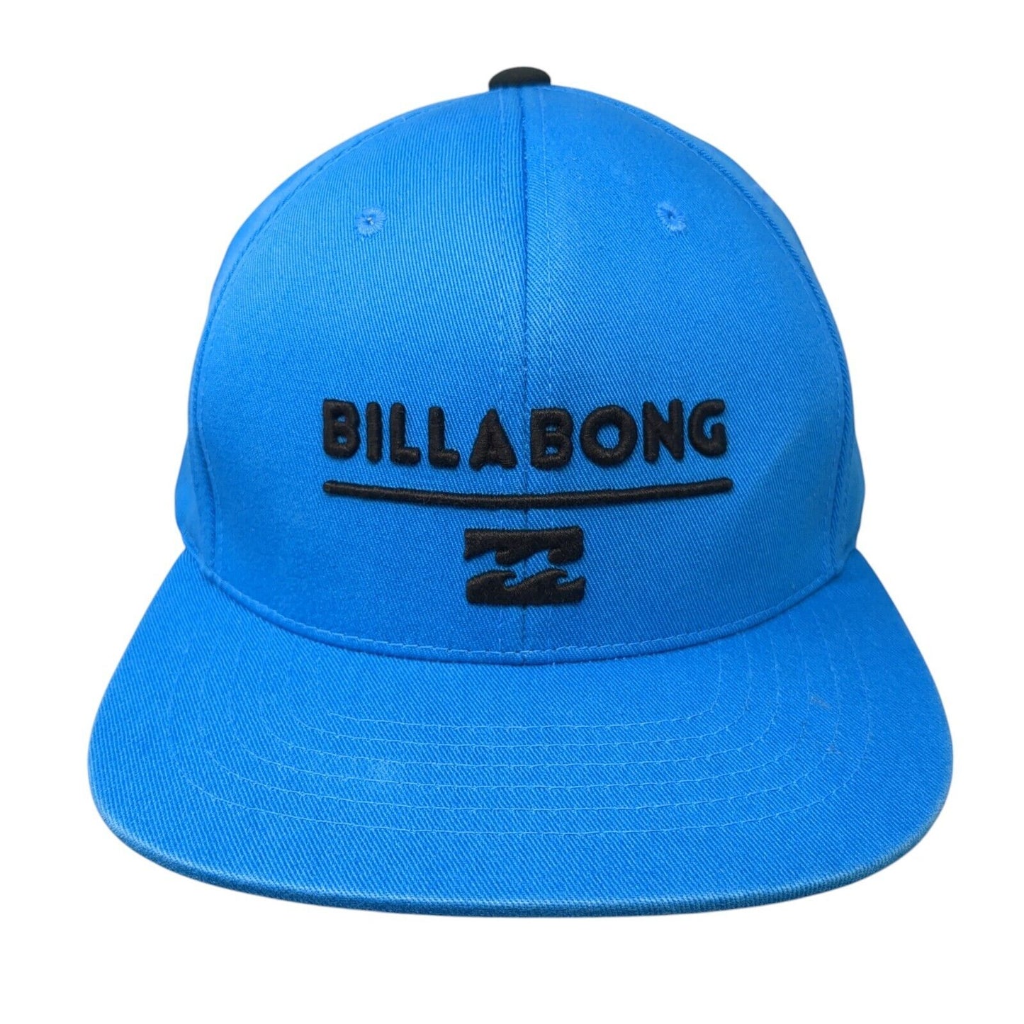 Billabong Snapback Hat Blue One Size Adjustable Embroidered Vented Holes 6 Panel