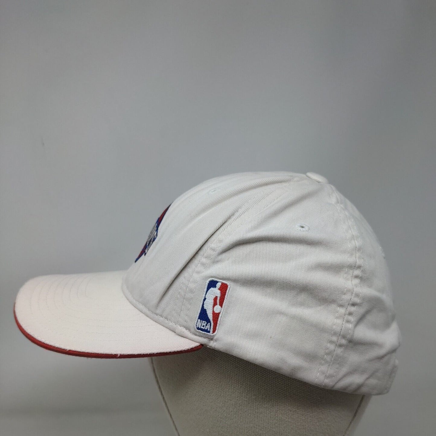 Reebok Detroit Pistons Strapback Hat White Embroidered Logo Adjustable NBA