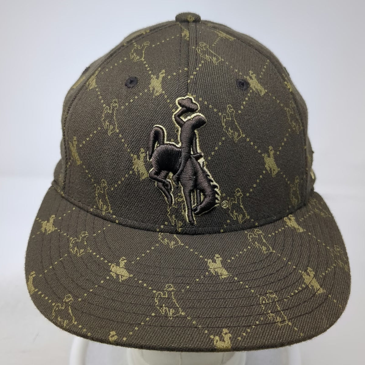 Zephyr Brown Baseball Cap S Fitted Bucking Bronco All Over Print Embroidered Hat