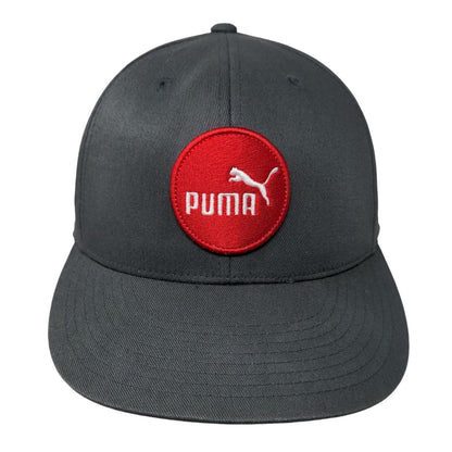PUMA 210 Fitted Hat Gray L/XL Patch Logo Vented Holes Flexfit 6 Panel