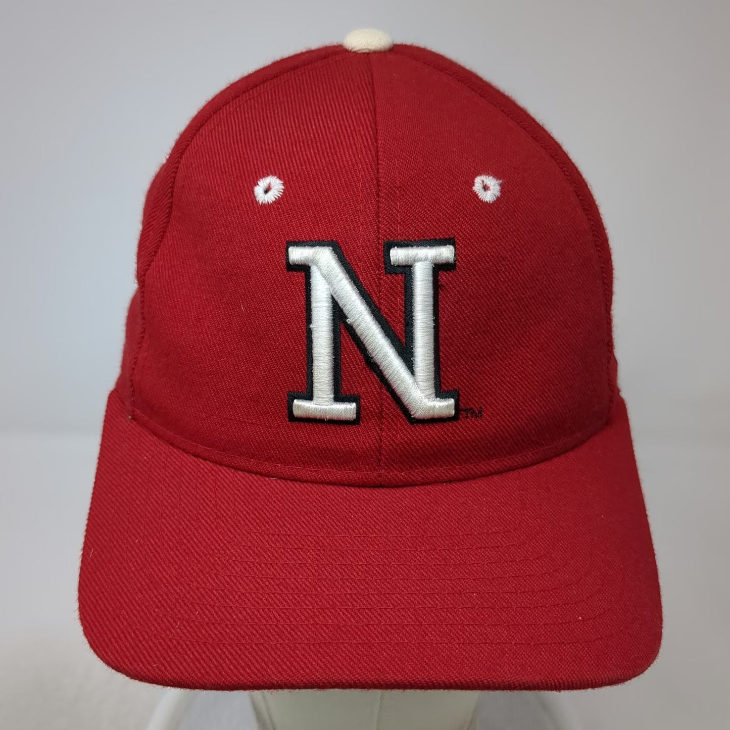 Zephyr Nebraska Huskers NCAA Red 6 7/8 Fitted Cap Wool Blend N Logo Mascot Hat
