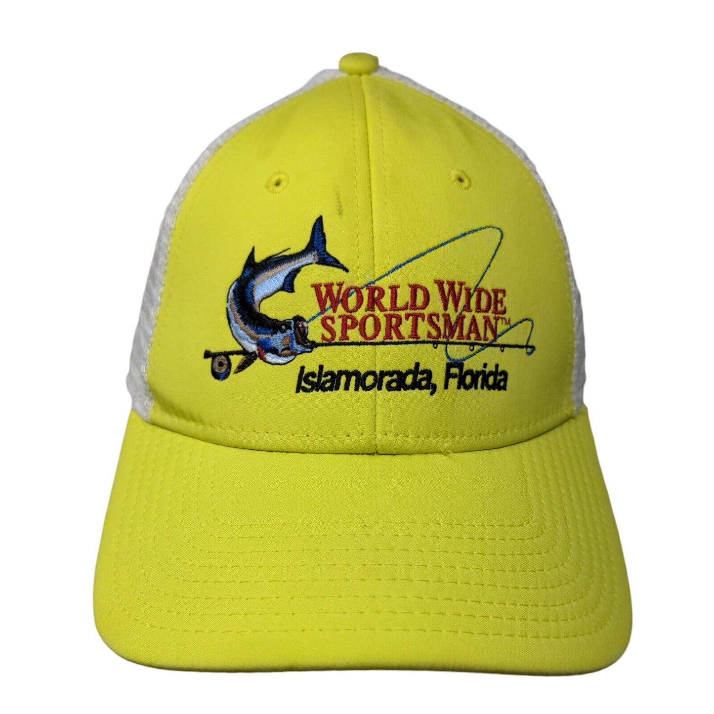 World Wide Sportsman Fish Snapback Mesh Back Trucker Hat Yellow One Size