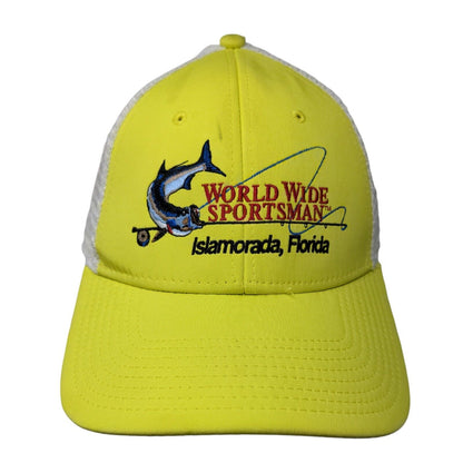 World Wide Sportsman Fish Snapback Mesh Back Trucker Hat Yellow One Size