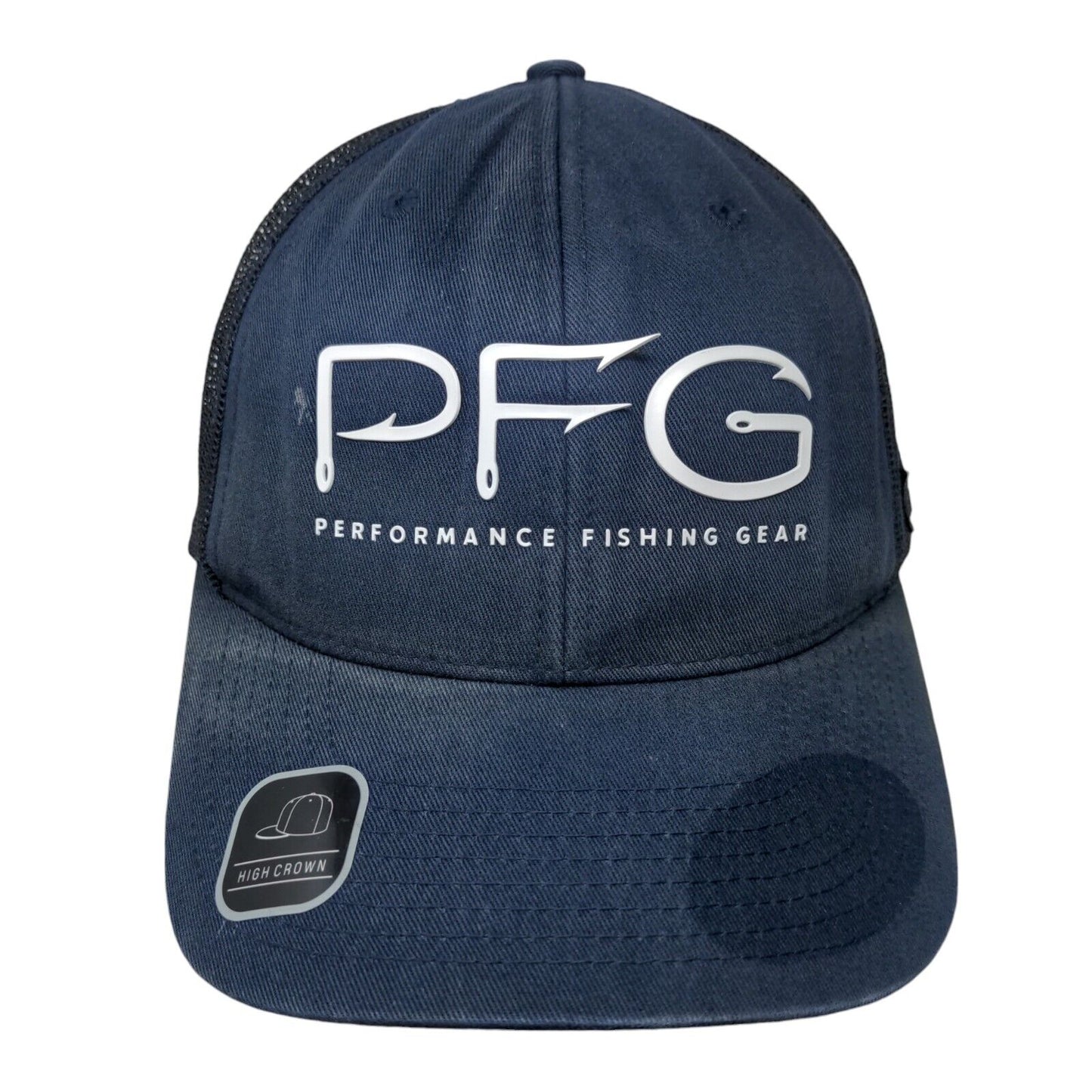 Columbia PFG Performance Fishing Gear Snapback Trucker Hat Blue OS High Crown