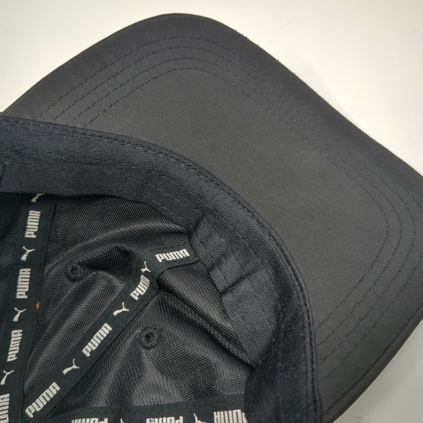 Puma Baseball Cap Black One Size Adjustable Lightweight Polyester Slideback Hat