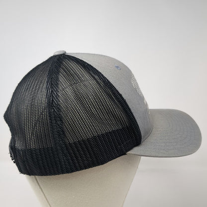 Sport-Tek Trucker Hat Gray One Size Mesh Snapback Thin Yellow Line American Flag