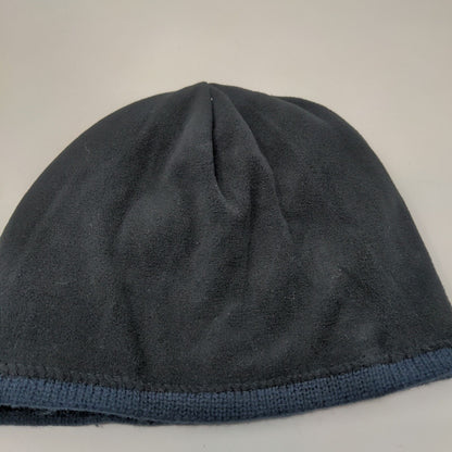 Port Authority Men's Knit Beanie Hat Cap Blue Gray Striped Acrylic Embroidered