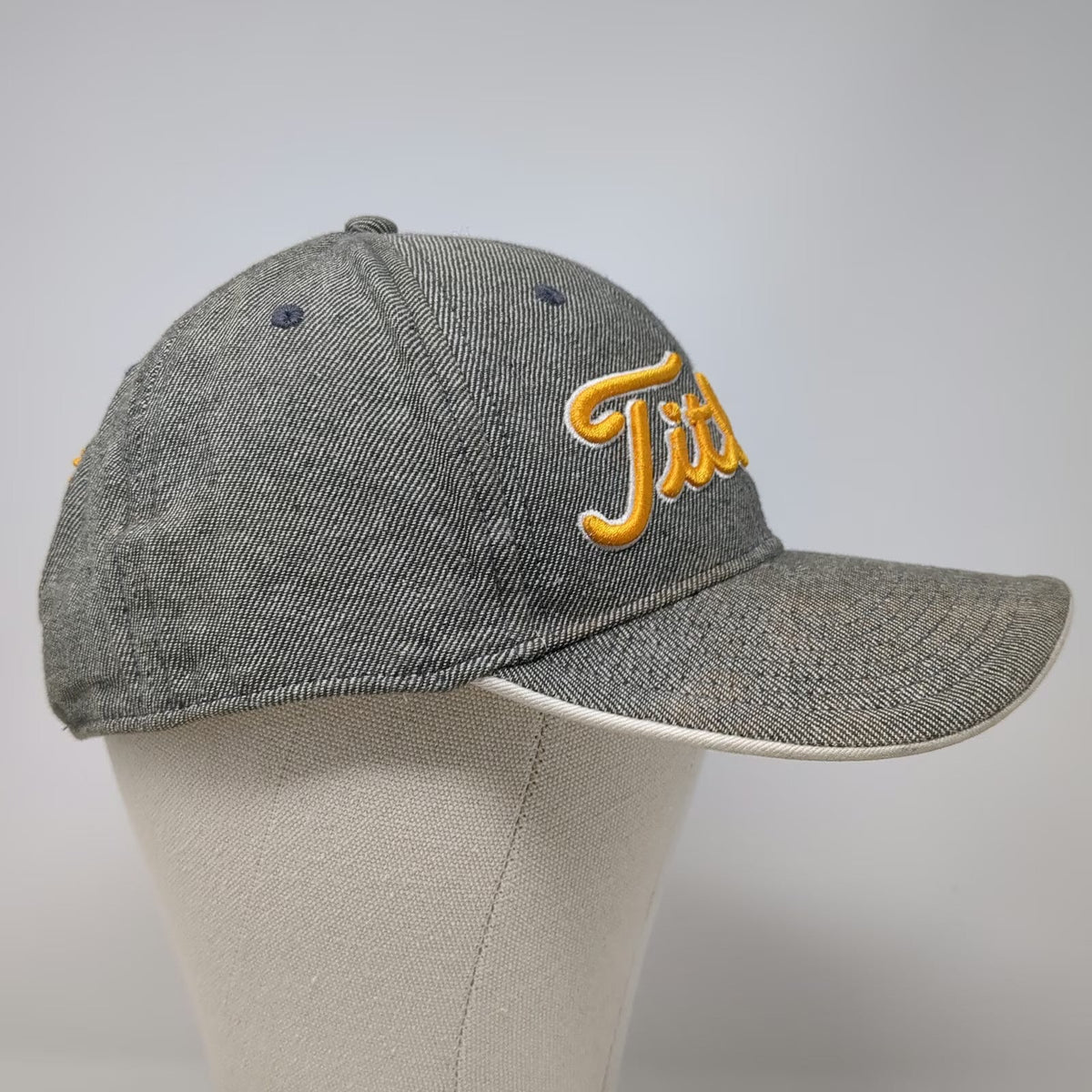 Titleist Baseball Cap Gray One Size Linen Blend Embroidered Logo Adjustable Hat