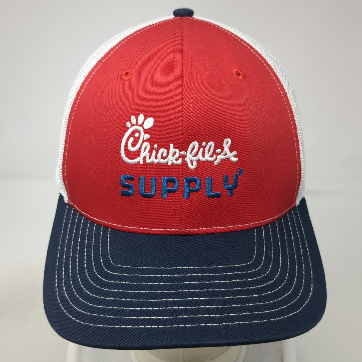 Richardson Trucker Hat Red White Blue One Size Chick-fil-A Supply Mesh Snapback
