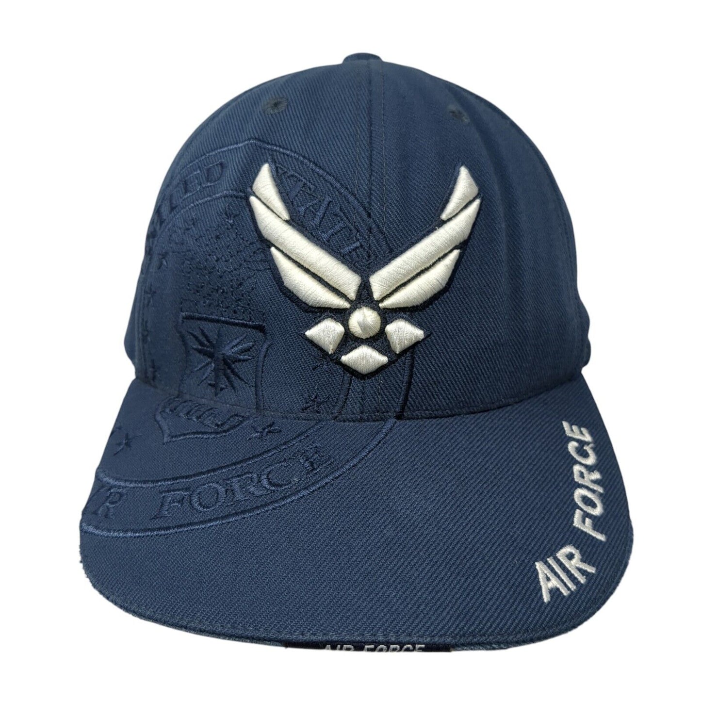 Air Force Strapback Hat Blue One Size Adjustable Embroidered Rapid Dominance