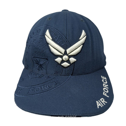 Air Force Strapback Hat Blue One Size Adjustable Embroidered Rapid Dominance