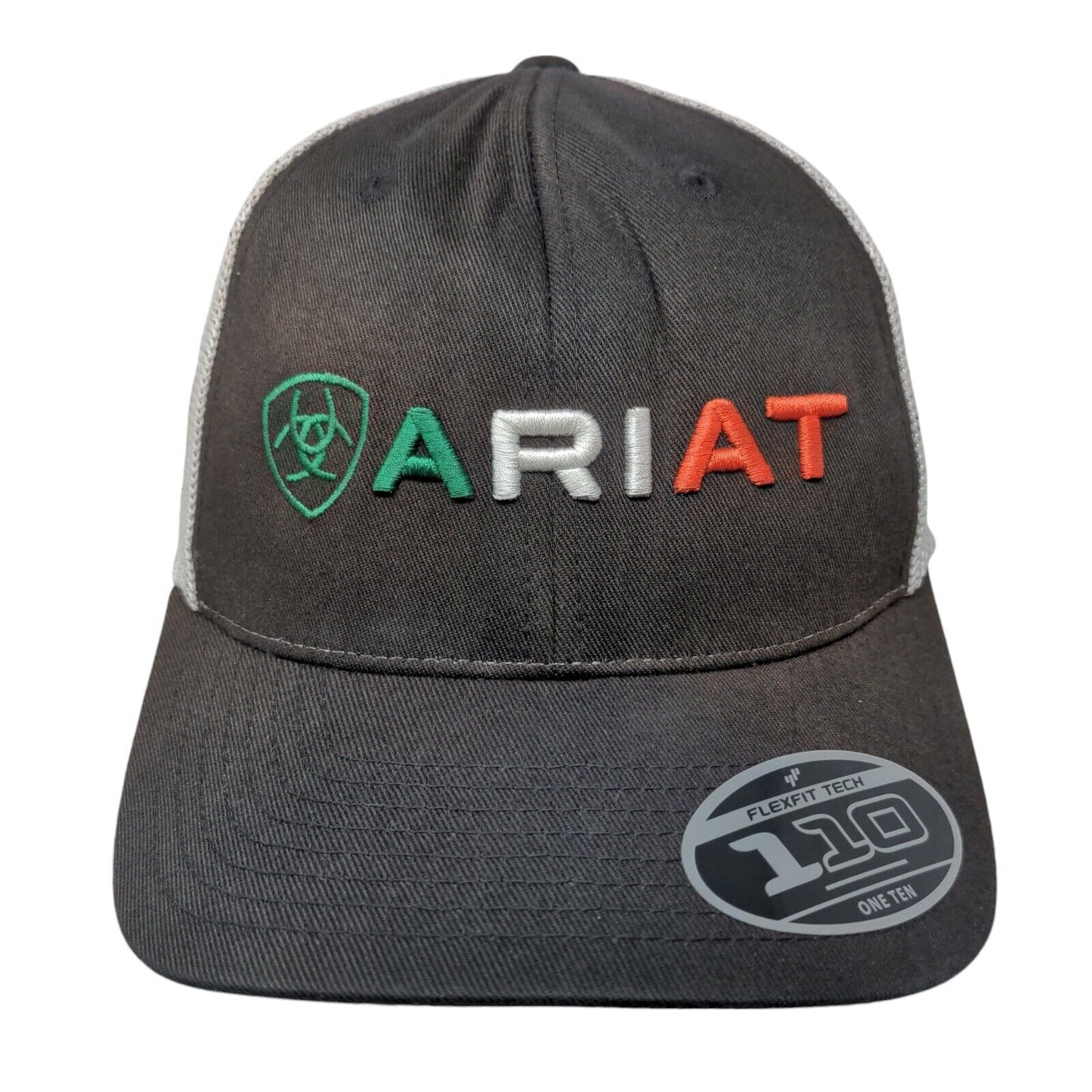 Ariat Snapback Mesh Back Trucker Hat Black One Size Colorblock Flexfit