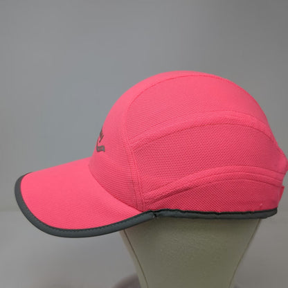 Saucony Baseball Cap Pink One Size Reflective Running Performance Strapback Hat