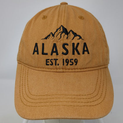 AK GEAR Alaska Mountains Est 1959 Hat Brown Baseball Cap One Size Strapback