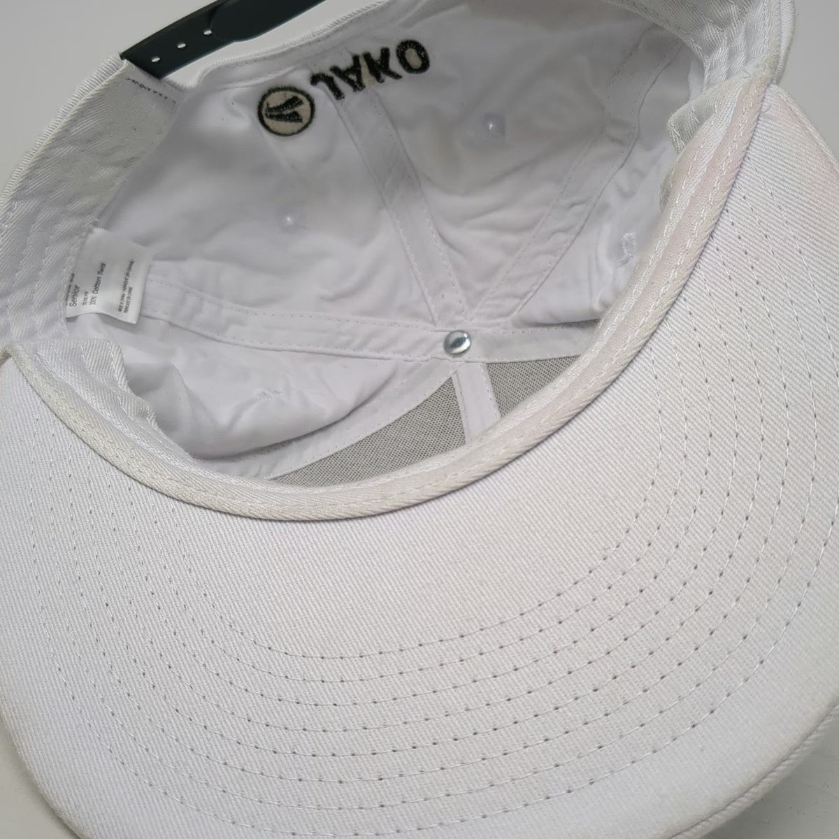 JAKO Snapback White Hat One Size 2025 ReyCup Champions Embroidered Flat Brim